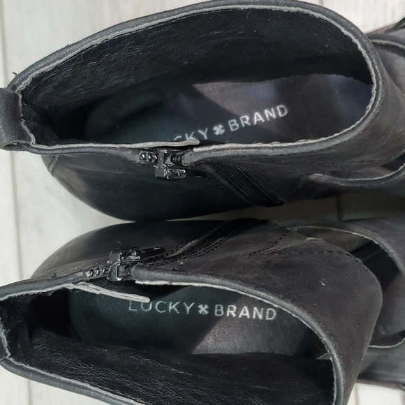Lucky Brand Womens Kabott Gladiator Ankle Block Leather Booties shoes sz 8.5M - Picture 5 of 12